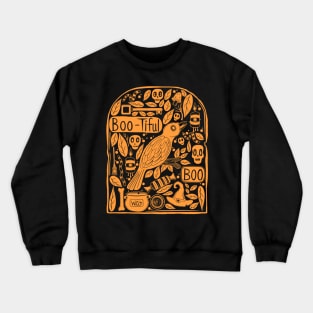 Tombstone Halloween Doodle Orange Crewneck Sweatshirt